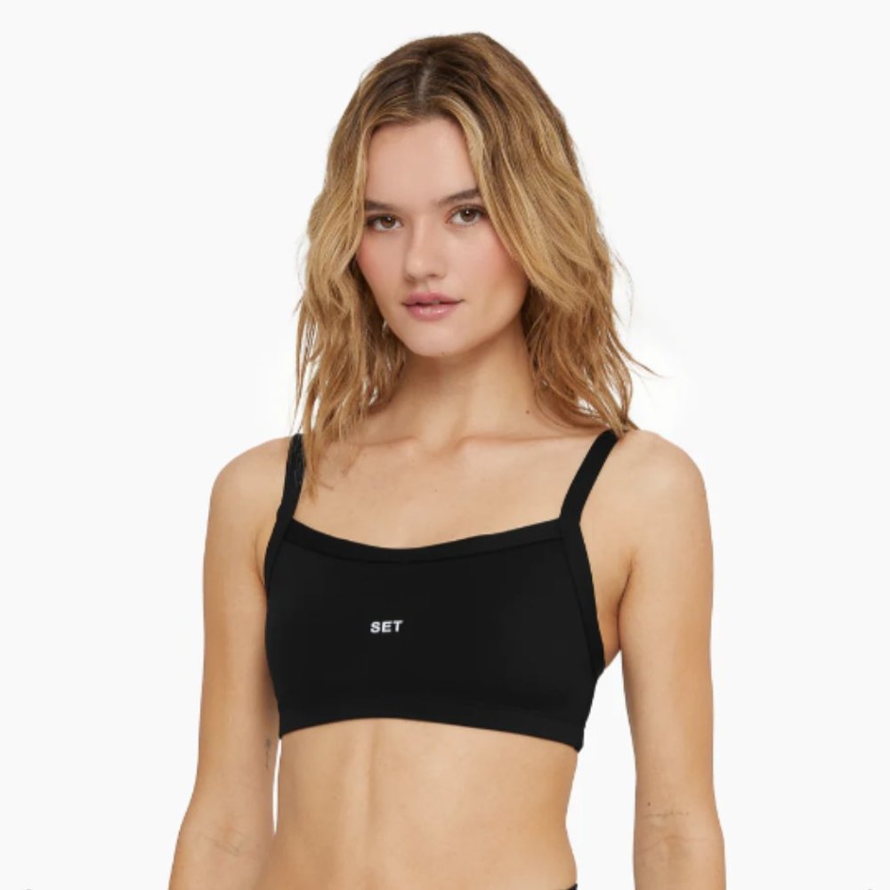 NWOT SPORTBODY Set Active Size S Scoop Bra in Onyx